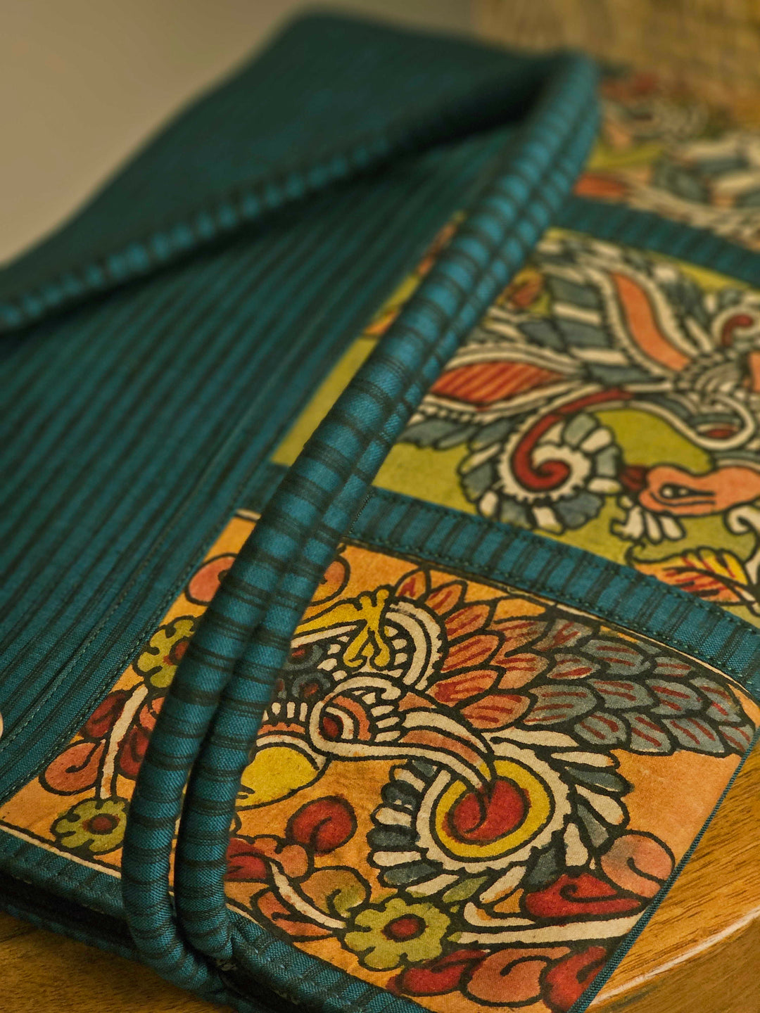 Peacock Design Hand Painted Kalamkari Shoulder Bag