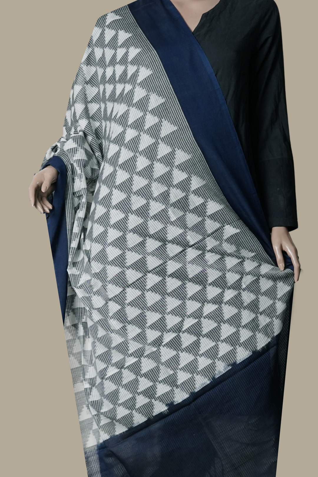 Triangle Pattern Ikat Cotton Dupatta