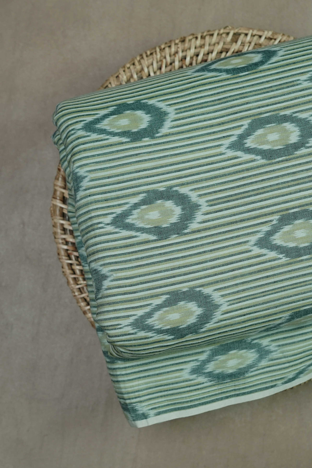 Green Mirage Ikat Cotton Fabric