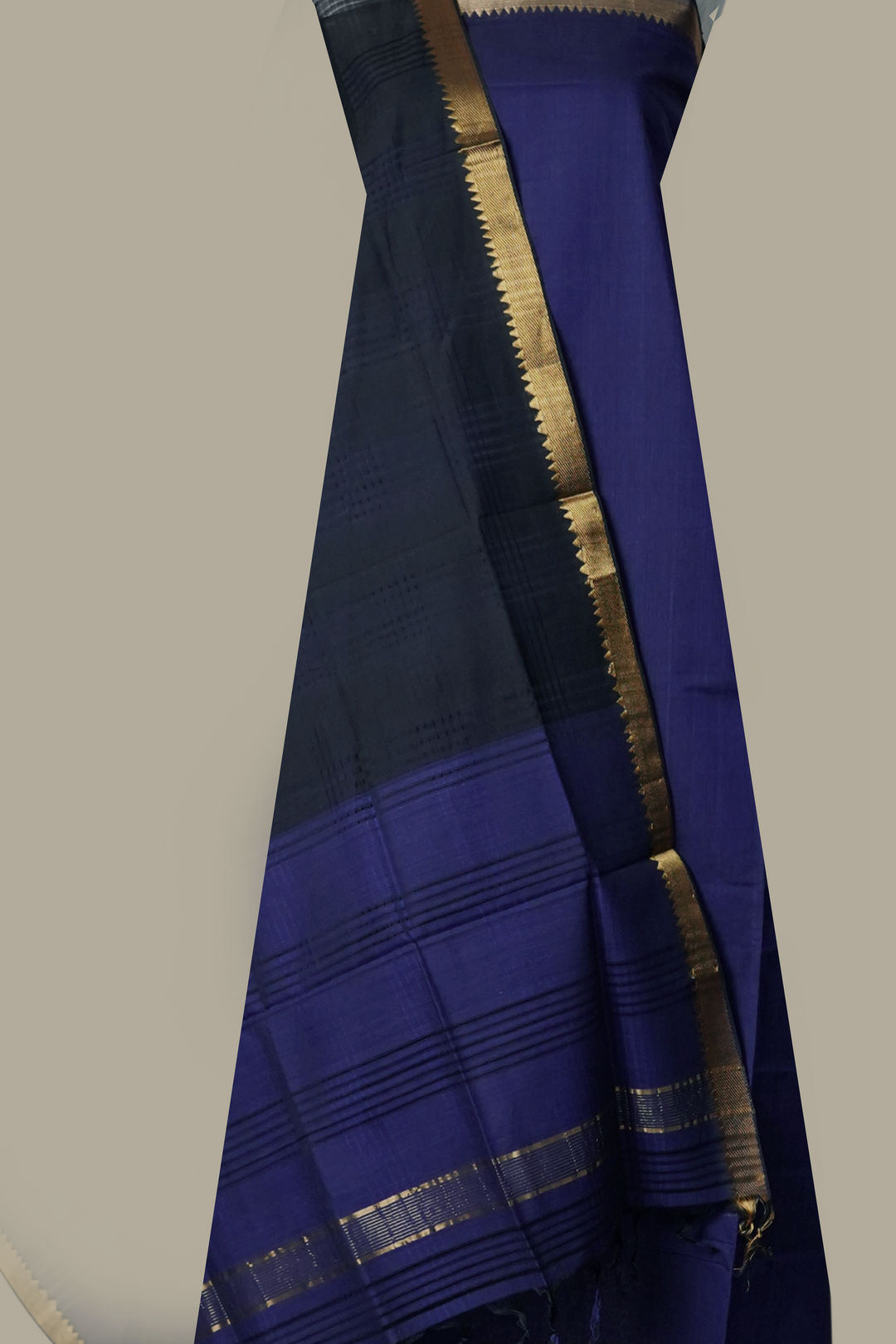 Dark Blue Mangalagiri Cotton Suit