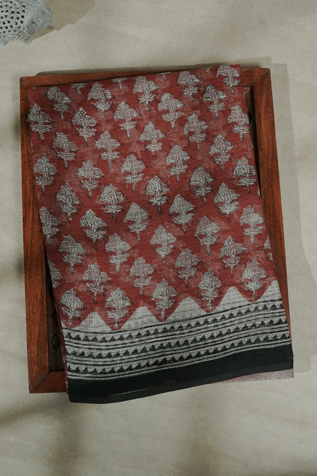 Block Printed Cotton Saree - Matkatus