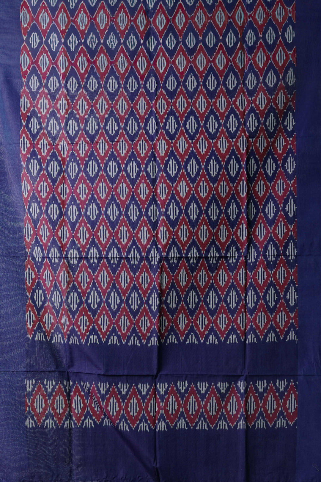 Blue with Maroon Ikat Cotton Dupatta
