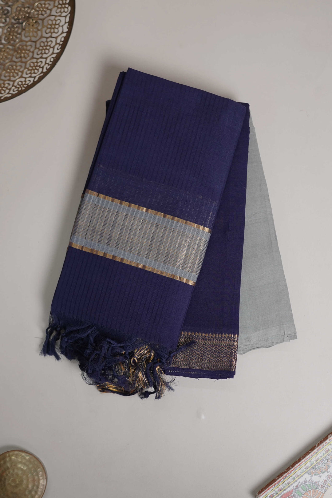 Deep Blue Mangalagiri Cotton Suit