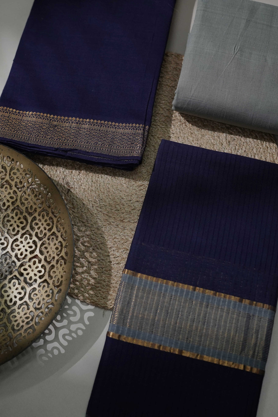 Deep Blue Mangalagiri Cotton Suit