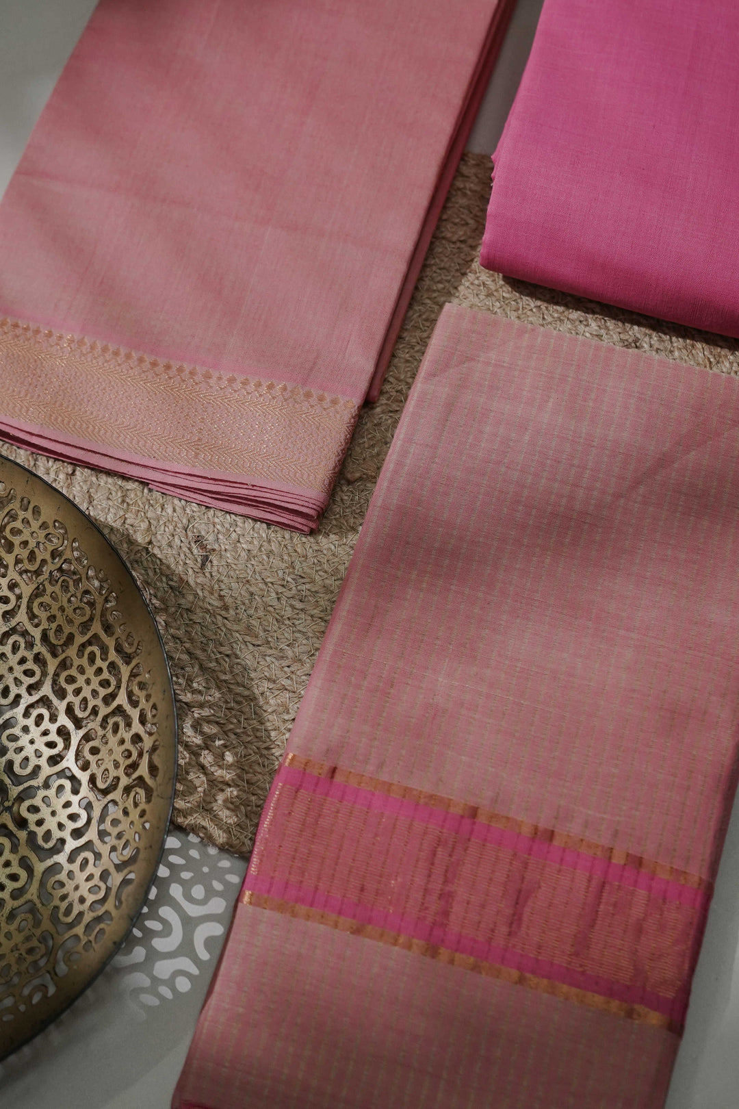 Light Pink Mangalagiri Cotton Suit