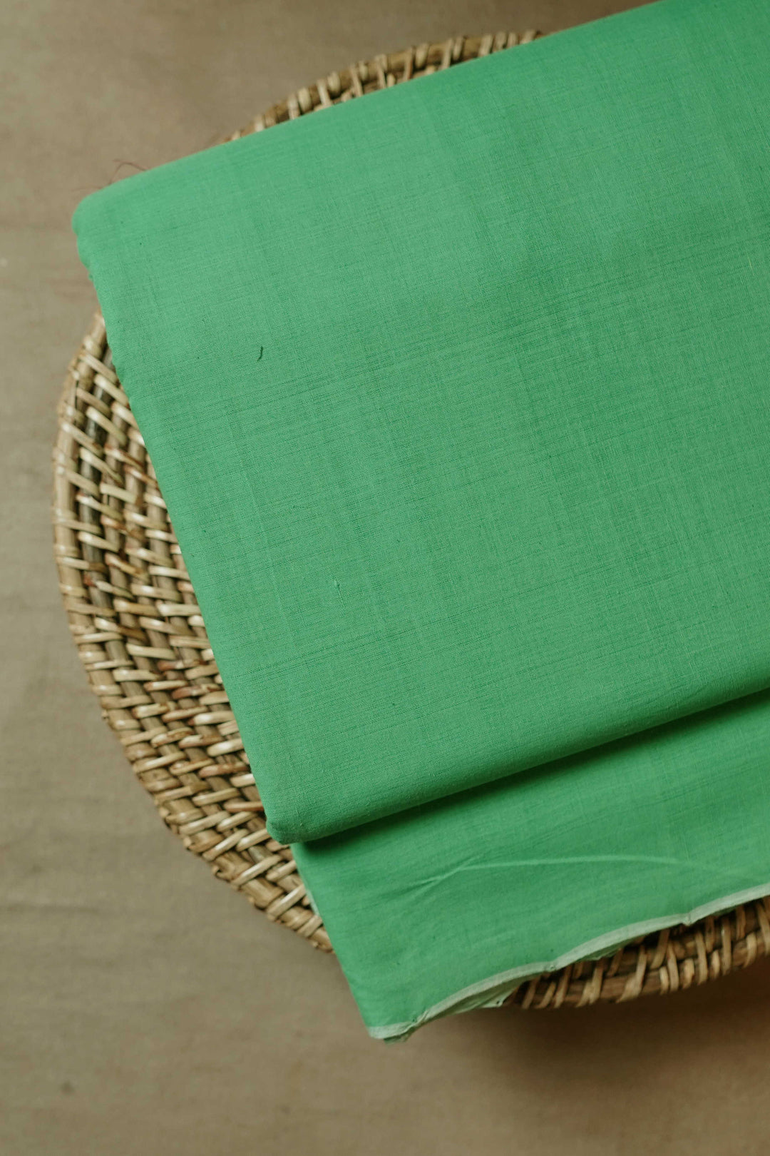 Green Mangalagiri Cotton Fabric
