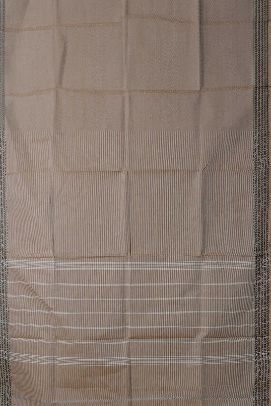 Pin Stripe on Beige Kanchipuram Cotton saree