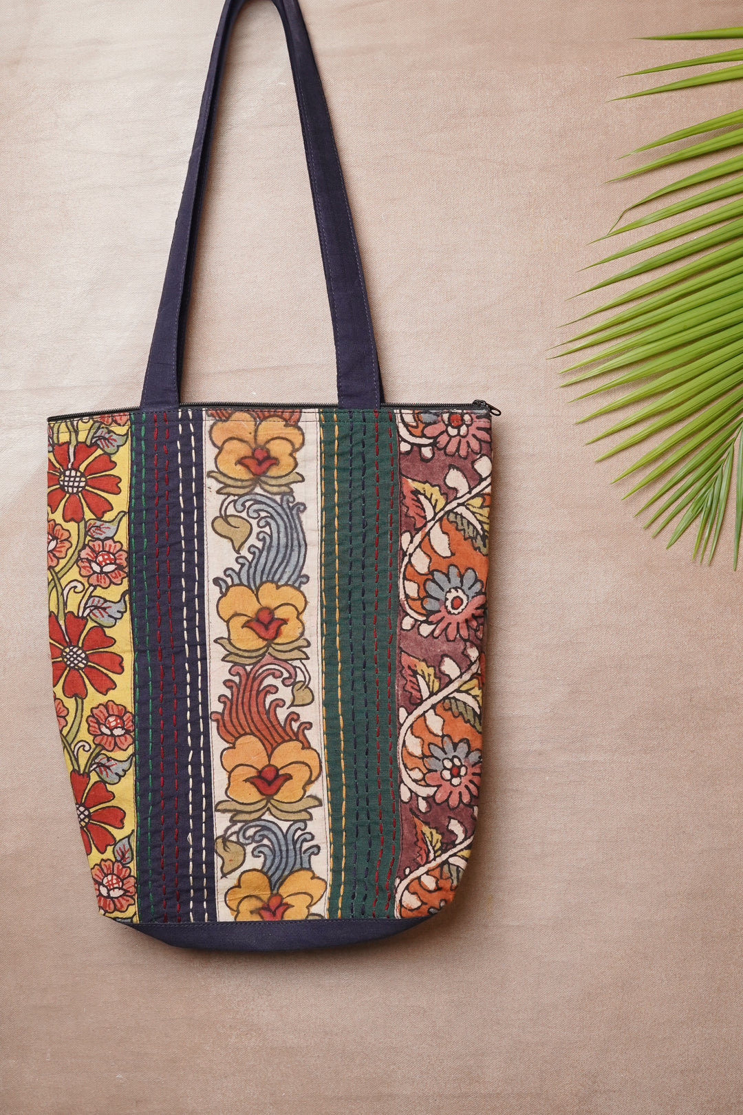 Kalamkari Shopping Bag with Floral Design