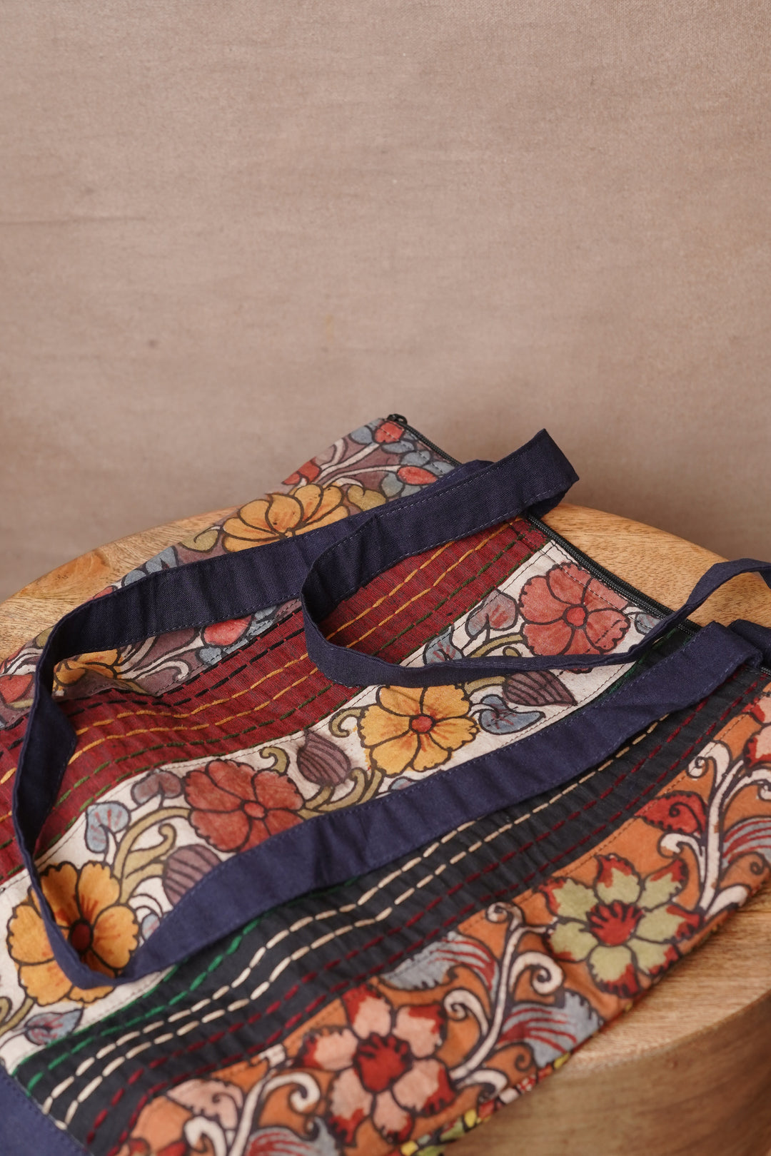 Kalamkari Shopping Bag with Floral Design