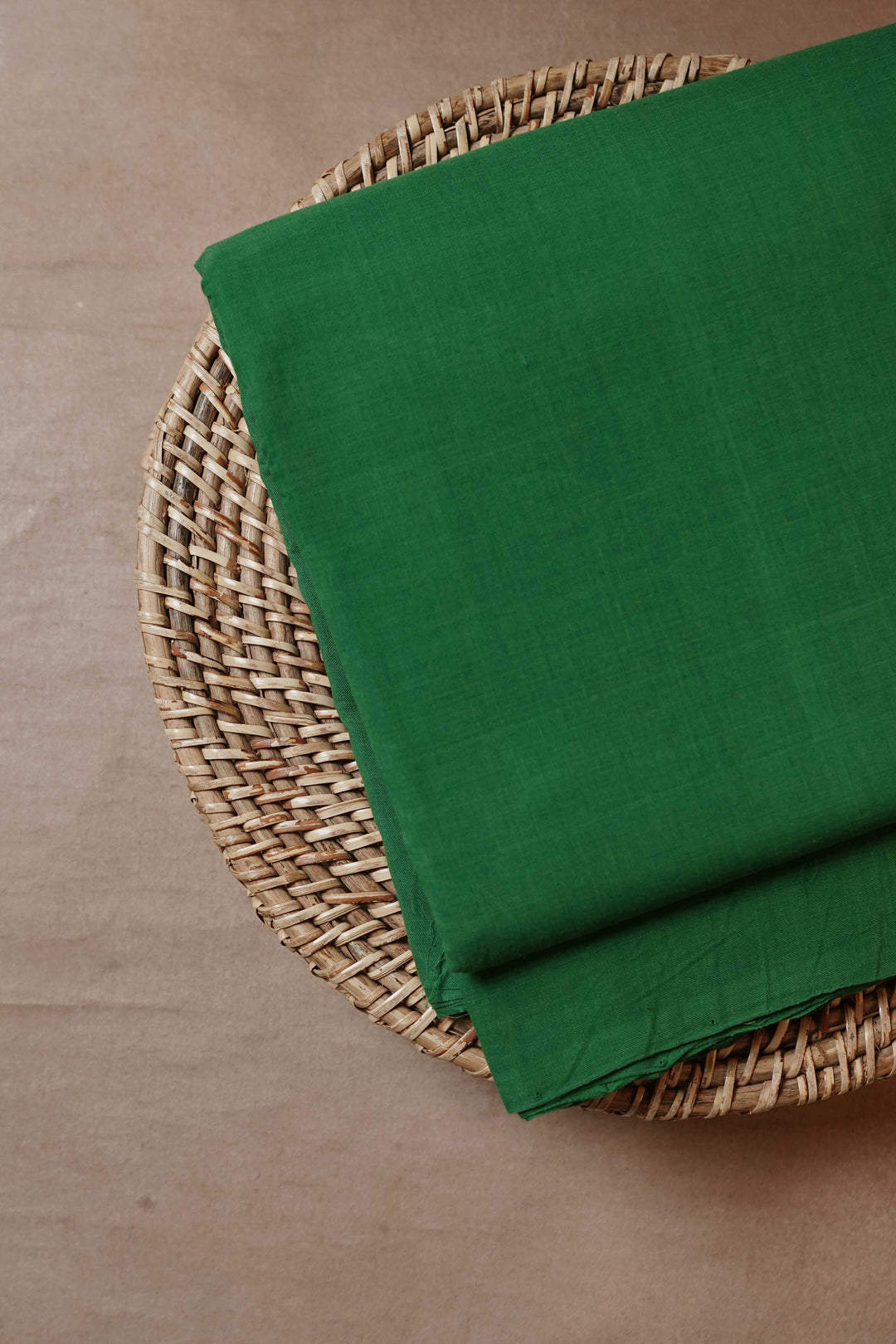 Dark Green Mangalagiri Cotton Fabric