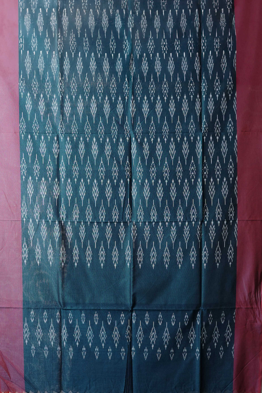 Peacock Blue Ikat Cotton Dupatta