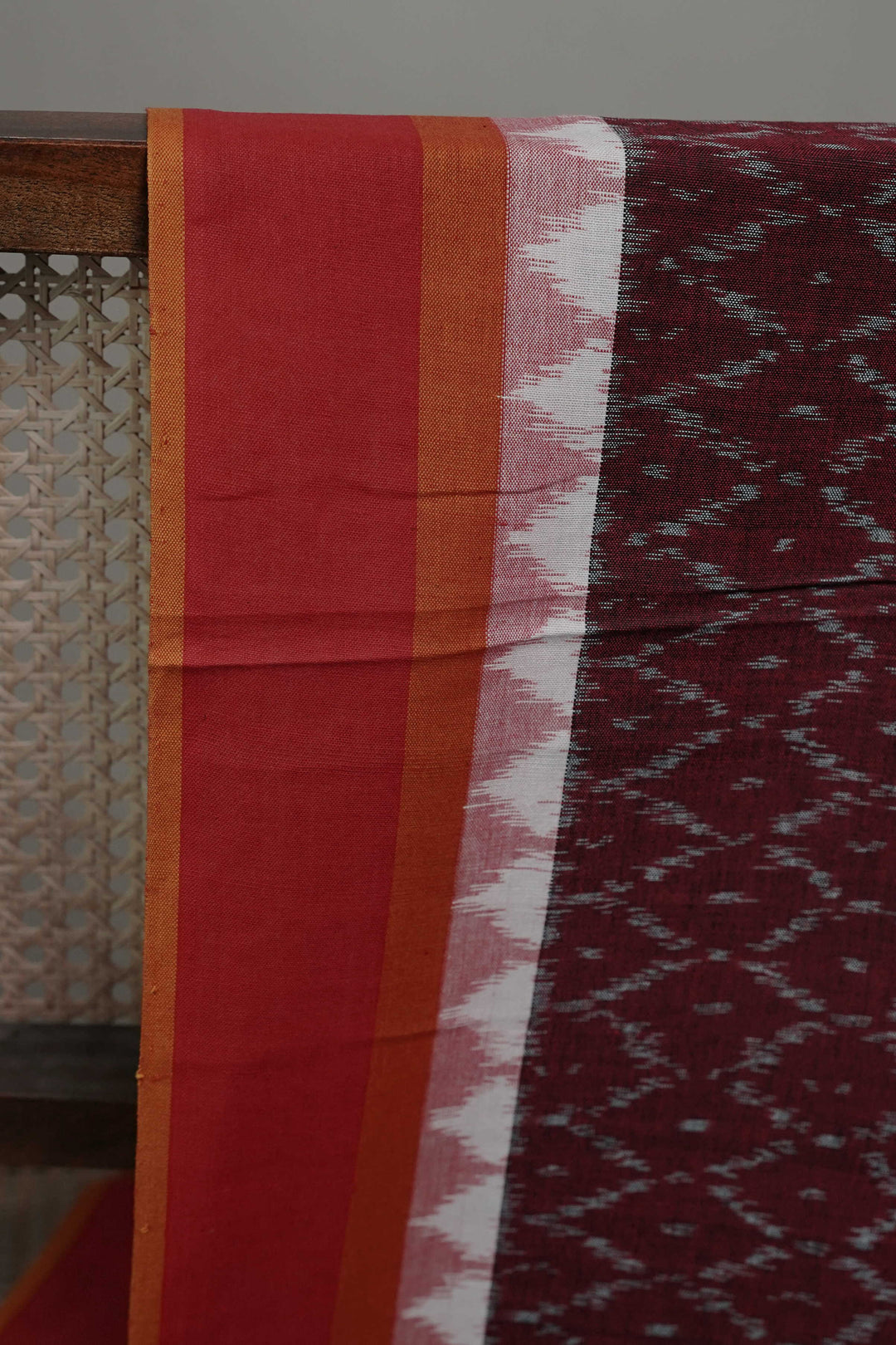 Brown with Border Ikat Cotton Fabric