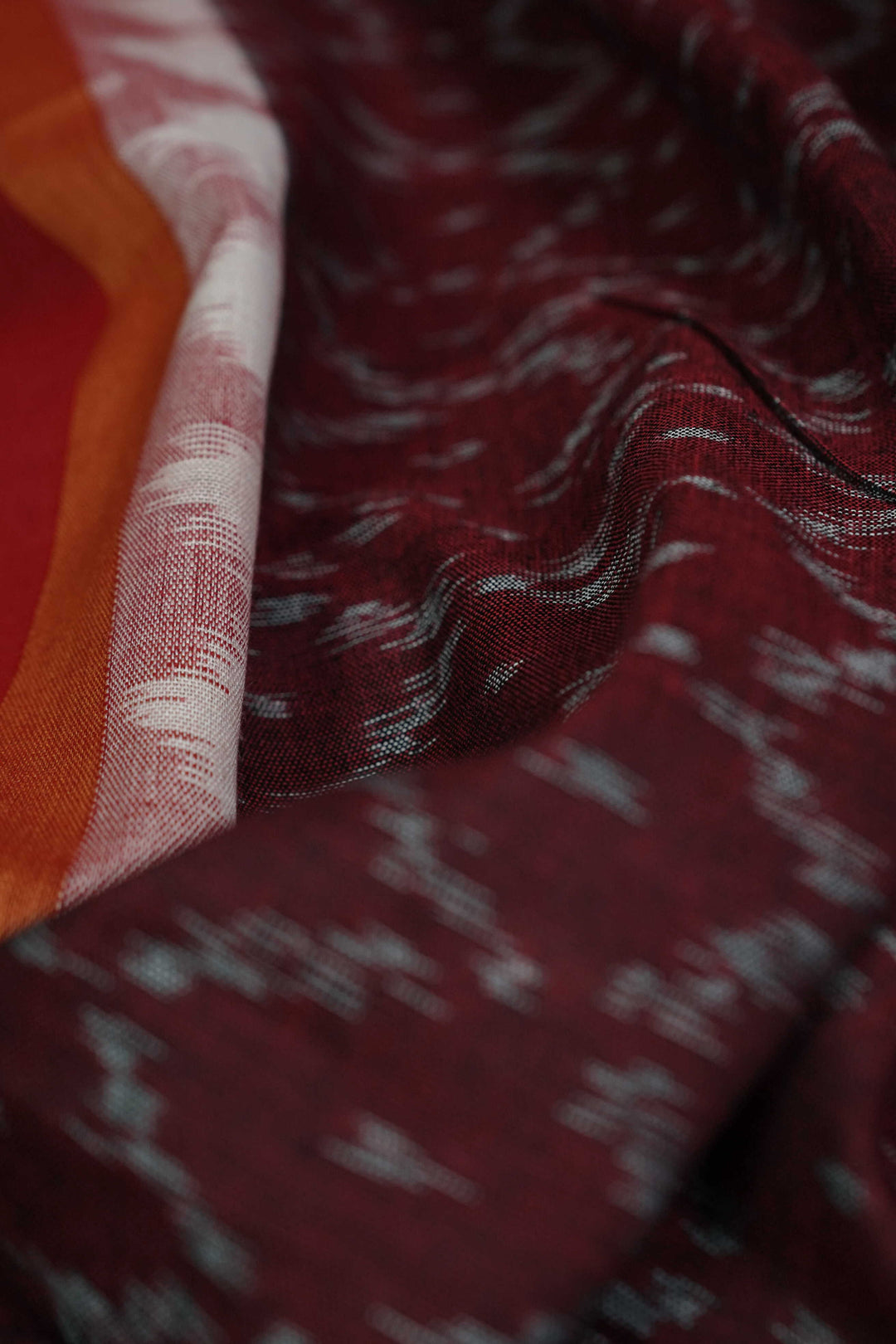 Brown with Border Ikat Cotton Fabric