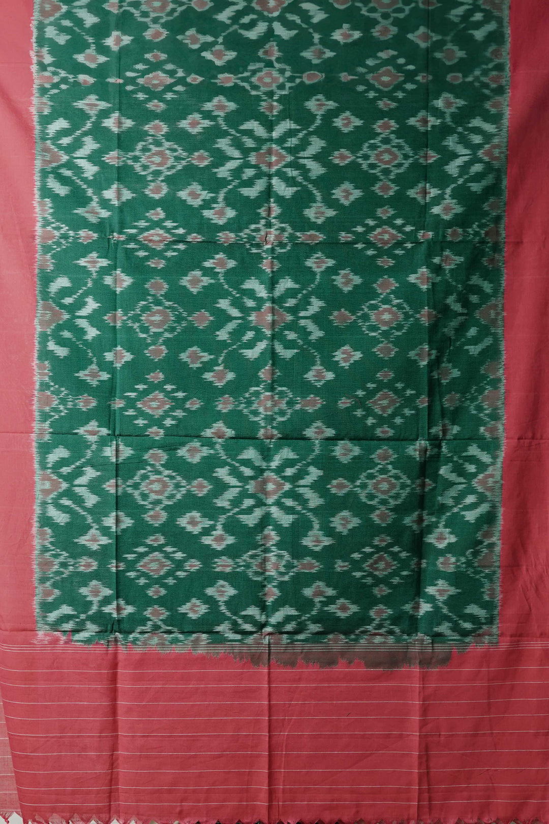 Pickle Green Ikat Cotton Dupatta