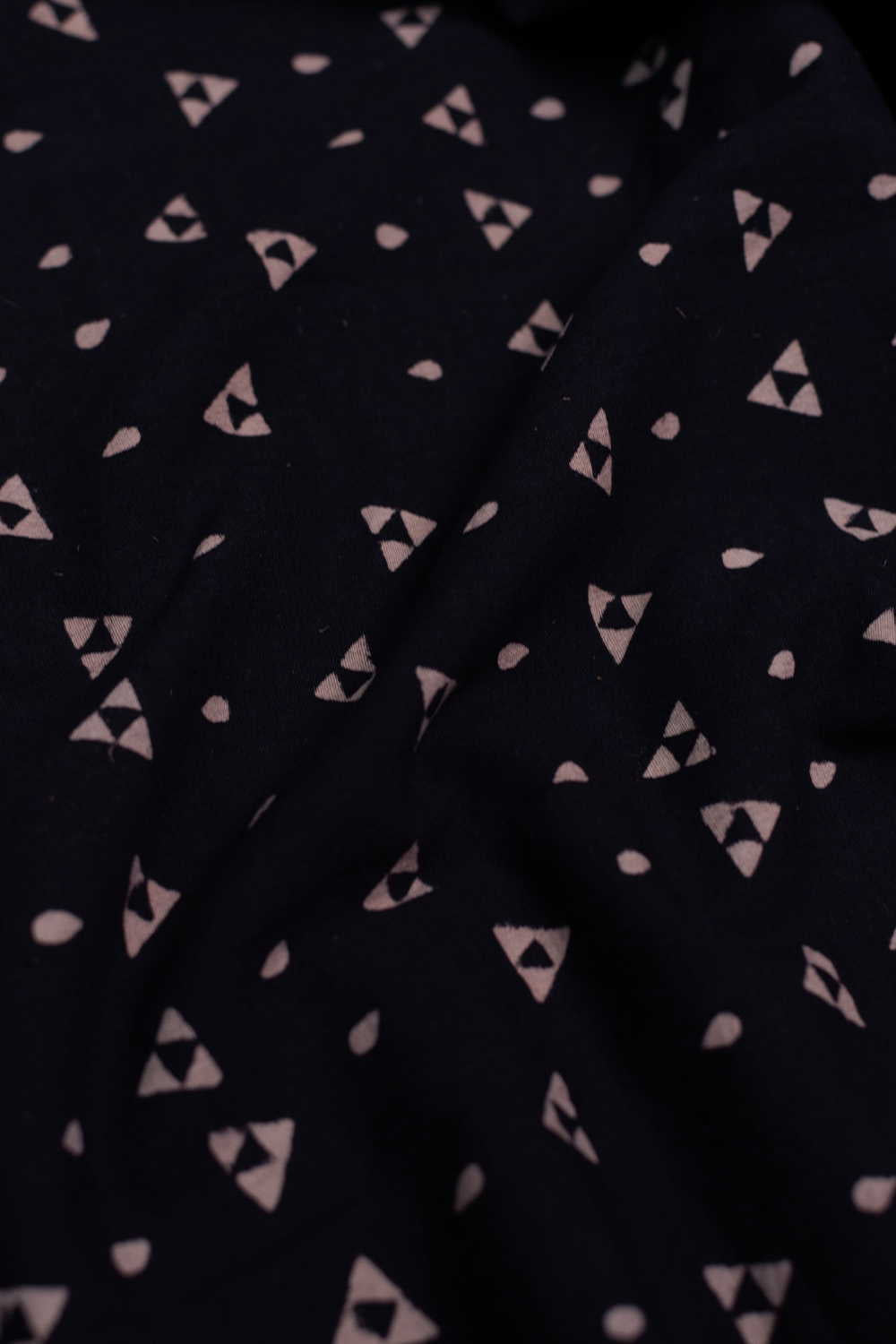 Black Ajrak Print Fabrics - Matkatus