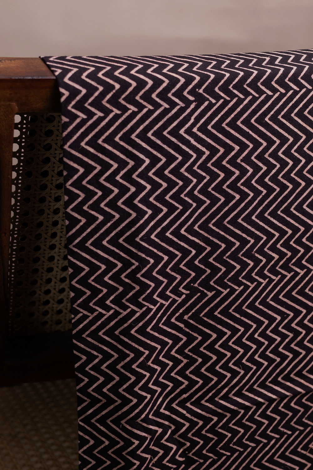 Black Ajrak Print Fabrics - Matkatus