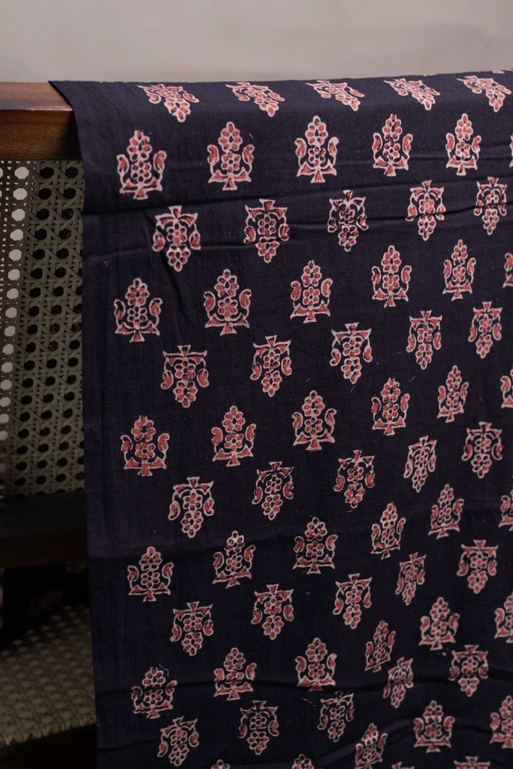Black Ajrak Print Fabrics - Matkatus