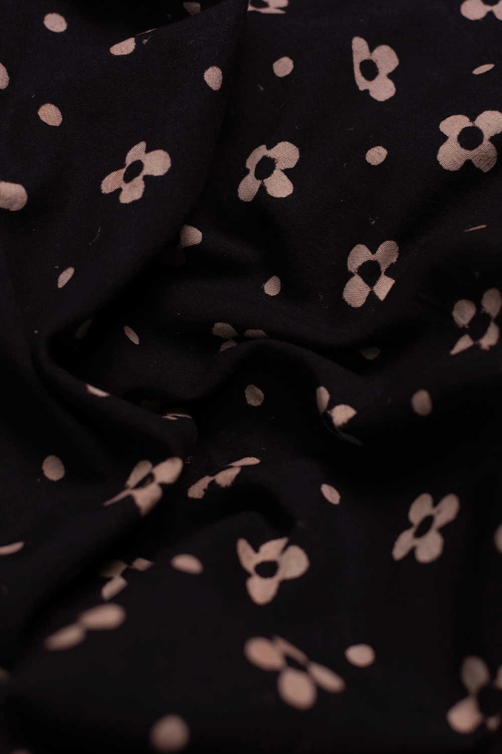 Black Ajrak Print Fabrics - Matkatus