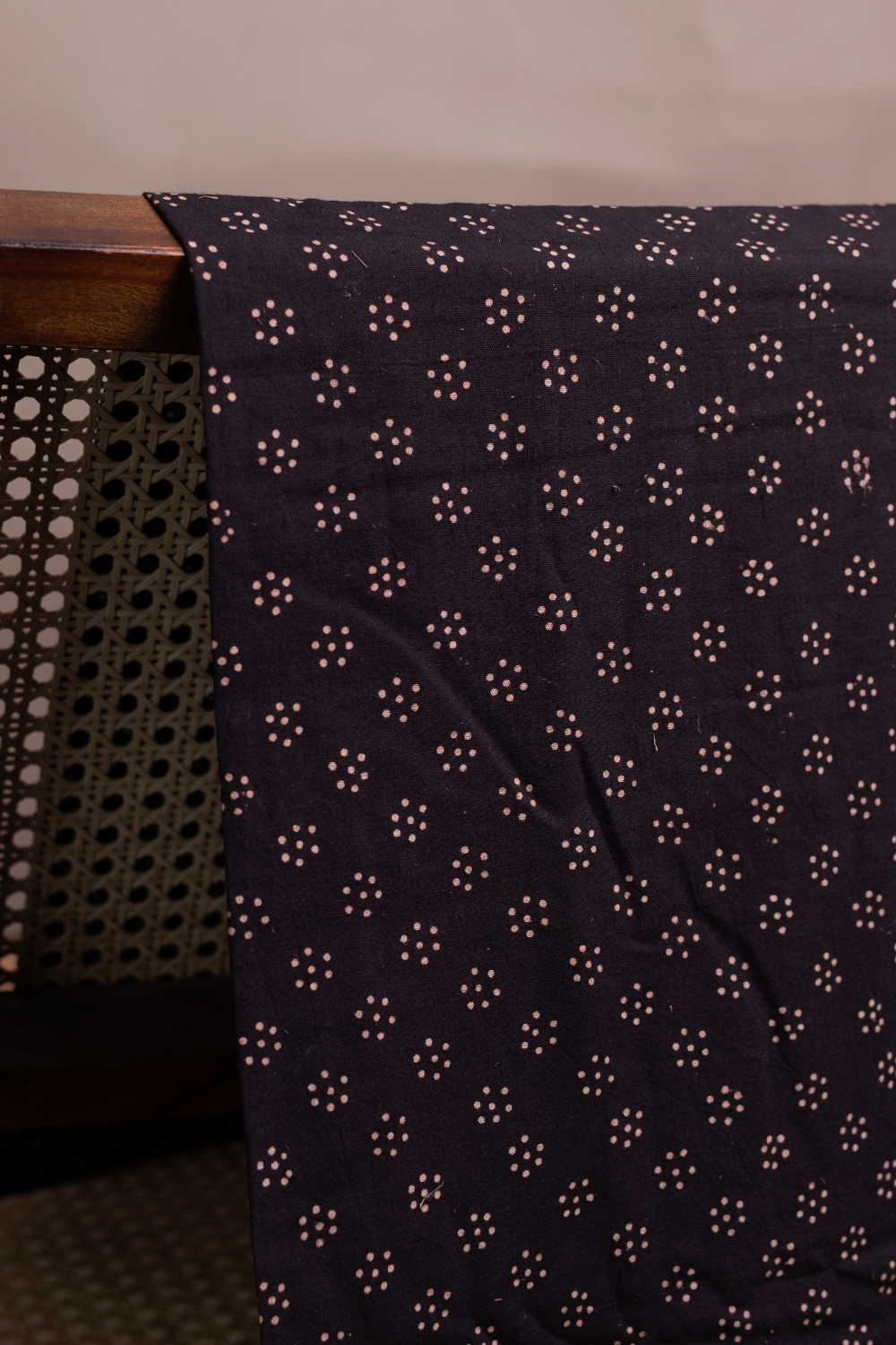 Black Ajrak Print Fabrics - Matkatus