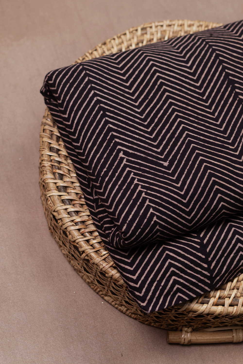 Black Ajrak Print Fabrics - Matkatus