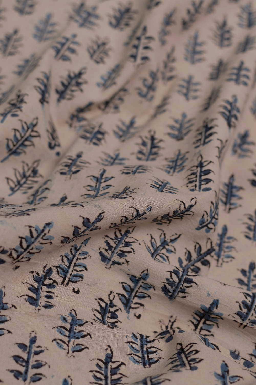 Motifs - Cream Printed kalamkari Cotton Fabric
