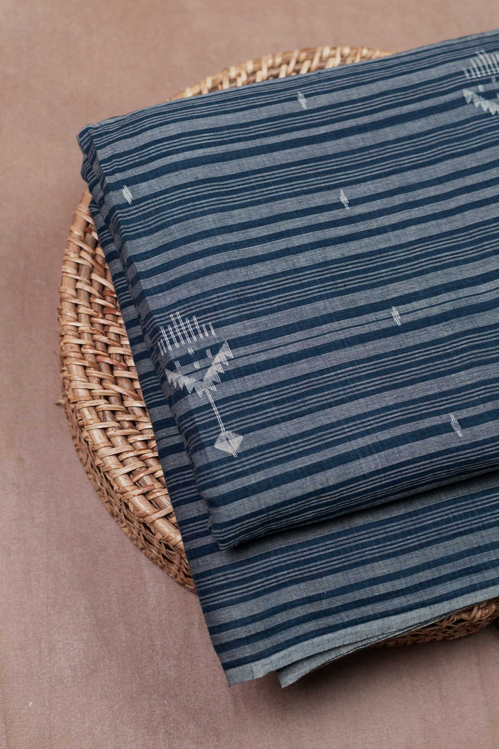 Stripe & Butta Jamdani Cotton Fabric