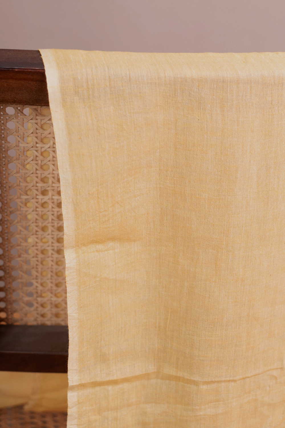 Soft Yellow Handwoven Mul Cotton Fabric