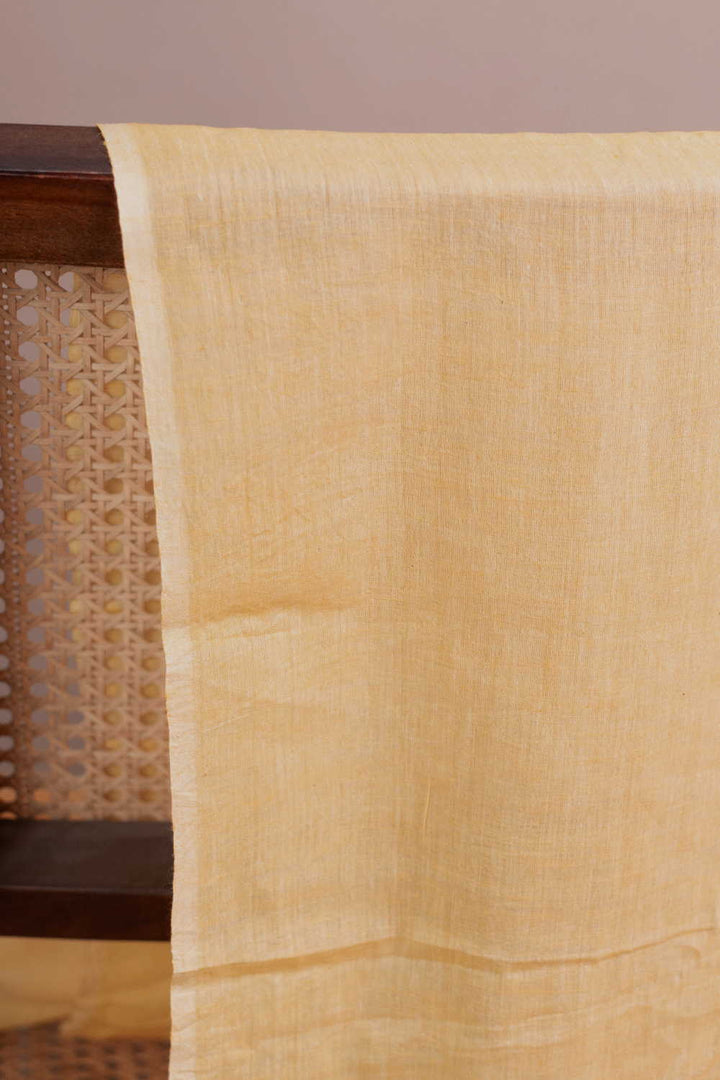 Soft Yellow Handwoven Mul Cotton Fabric