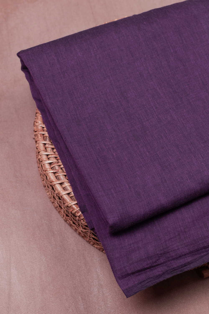 Eggplant Purple Handwoven Mul Cotton Fabric