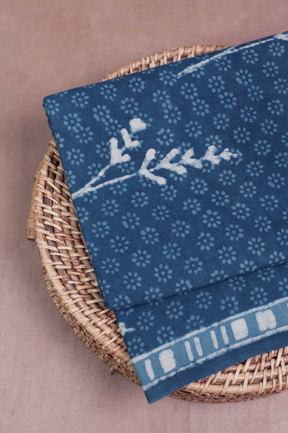 Indigo with Patterns Dabu Cotton Fabric