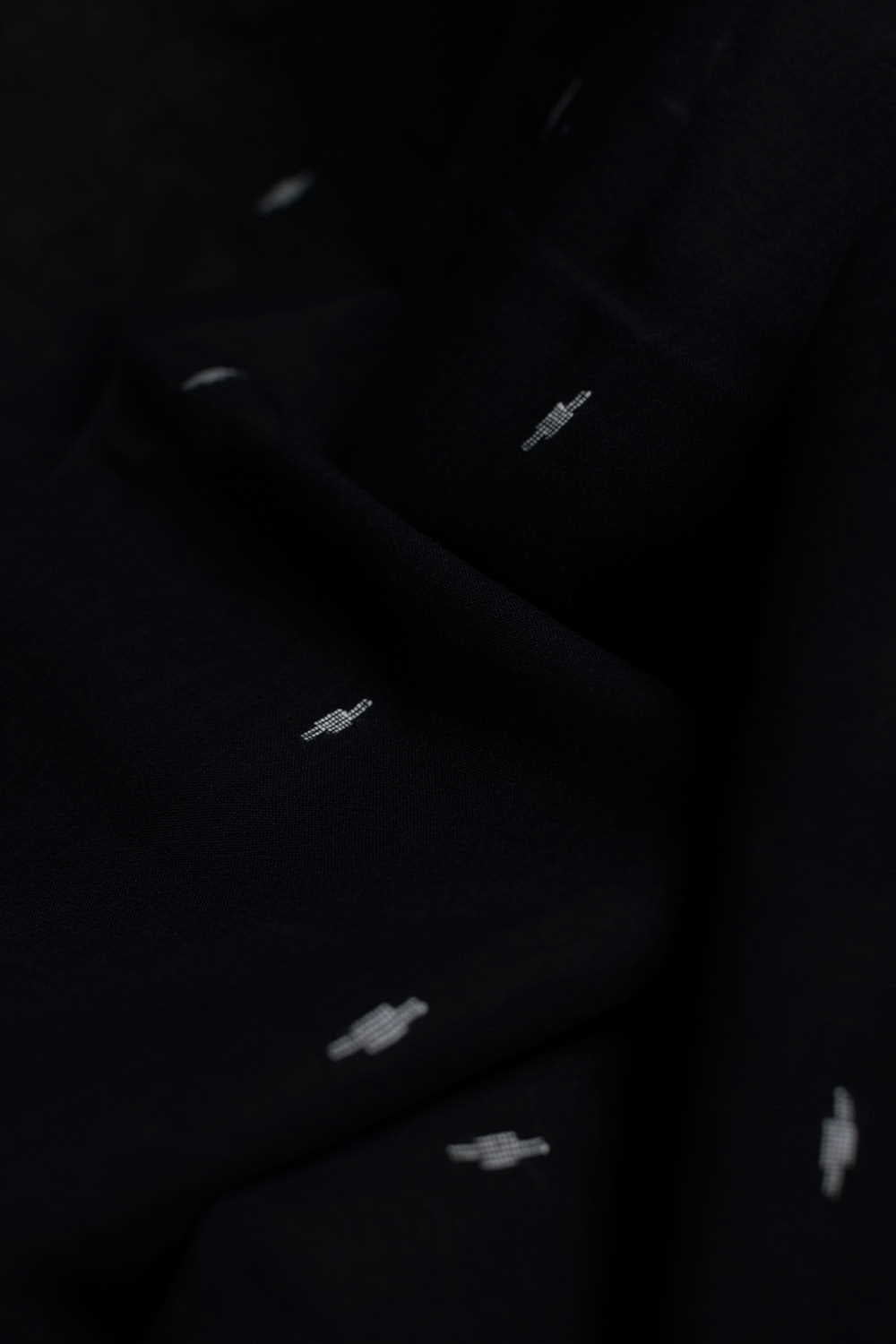 Black with Tiny Butta Jamdani Cotton Fabric