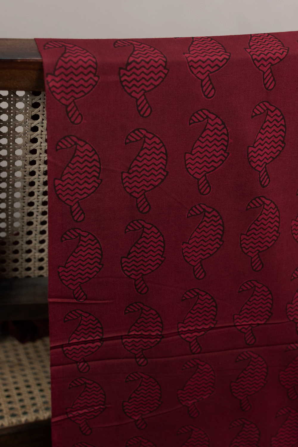 Maroon Bagh Cotton Fabric