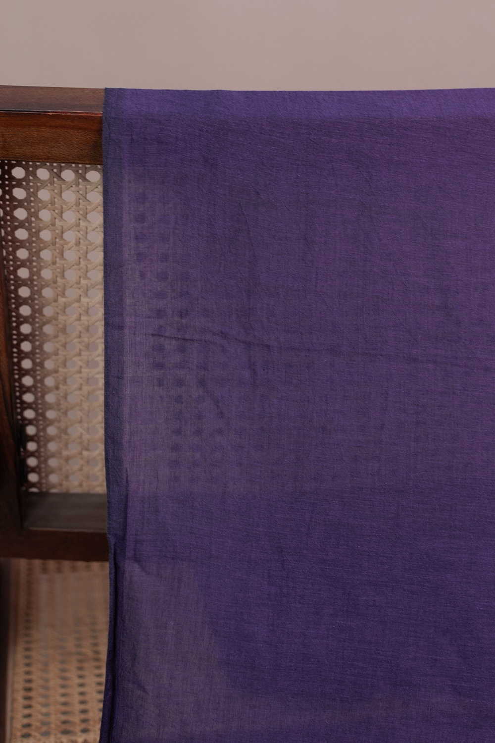 Plain Purple Handwoven Mul Cotton Fabric