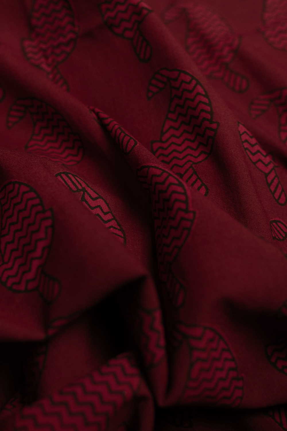 Maroon Bagh Cotton Fabric