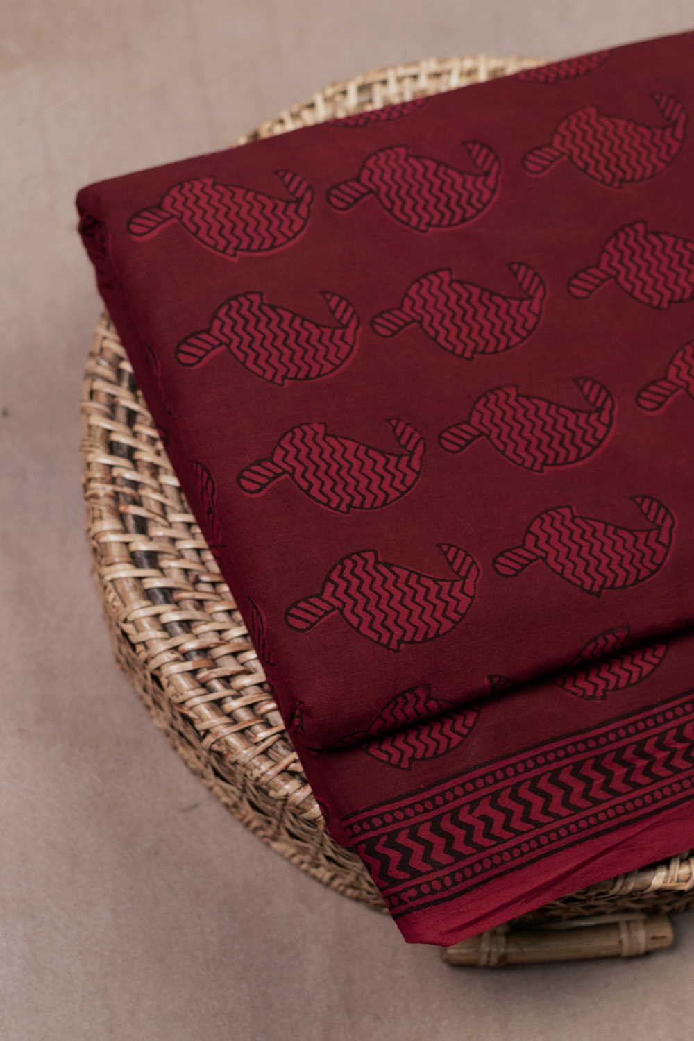Maroon Bagh Cotton Fabric