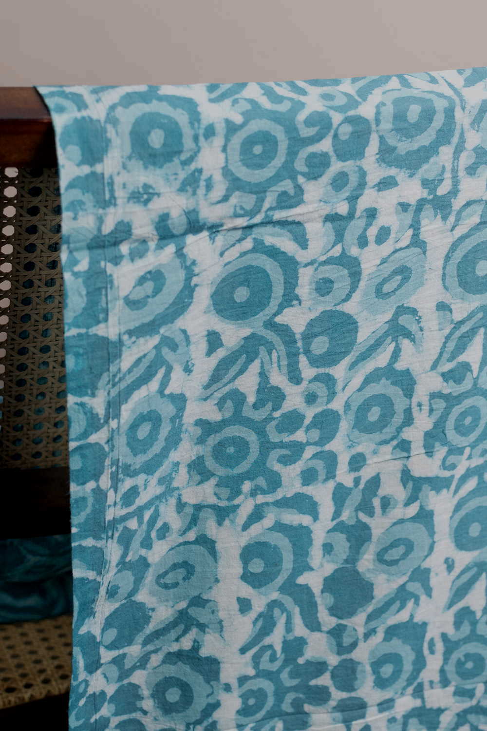 Lagoon Floral Dabu Cotton Fabric