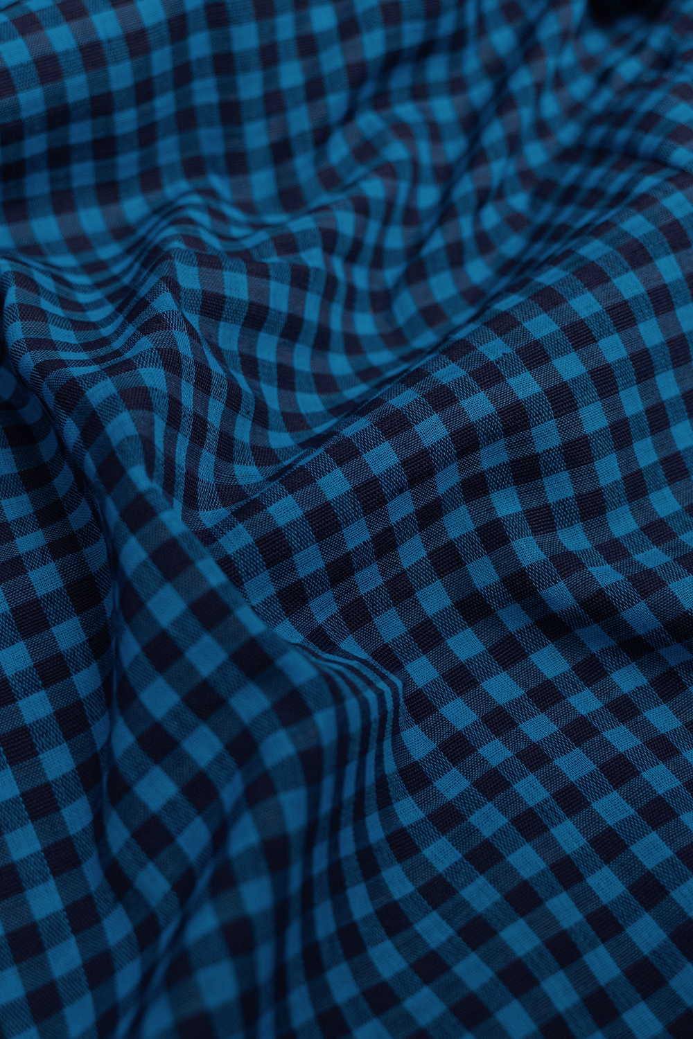 Checkered Blue Boddu Checks Cotton Fabric