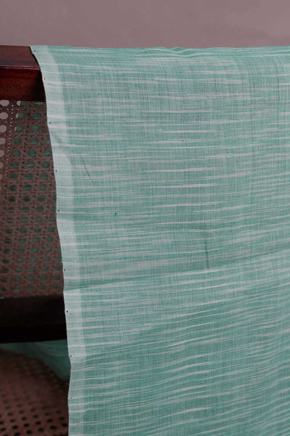 Irregular Stripe - Green Mangalagiri Cotton Fabric