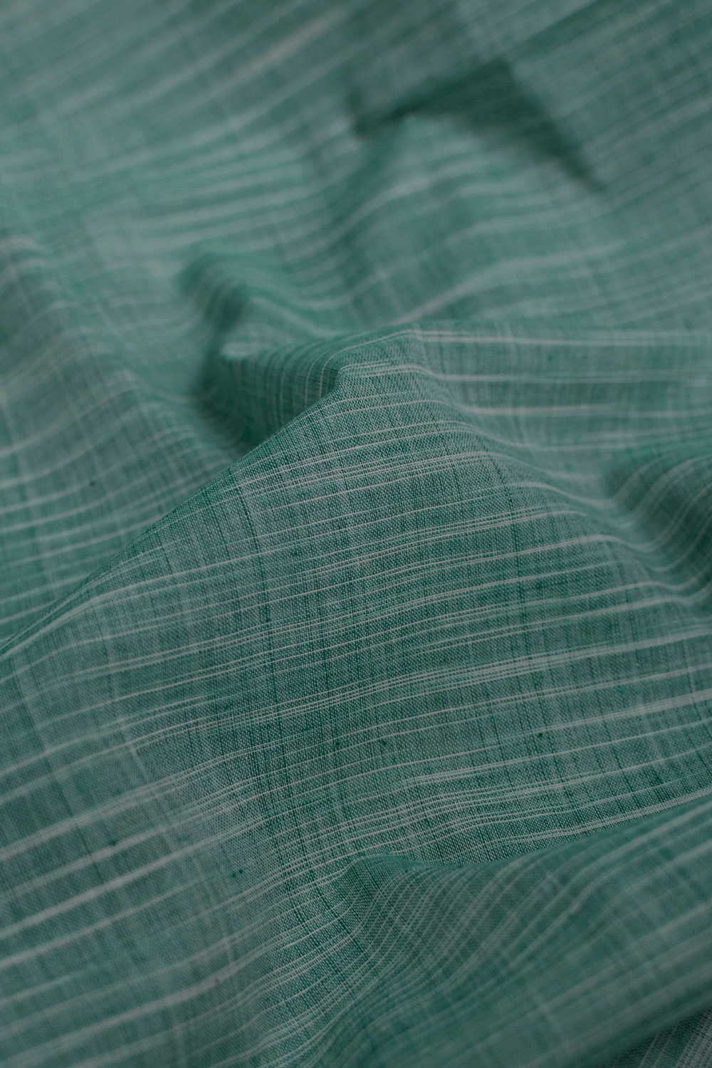 Irregular Stripe - Green Mangalagiri Cotton Fabric
