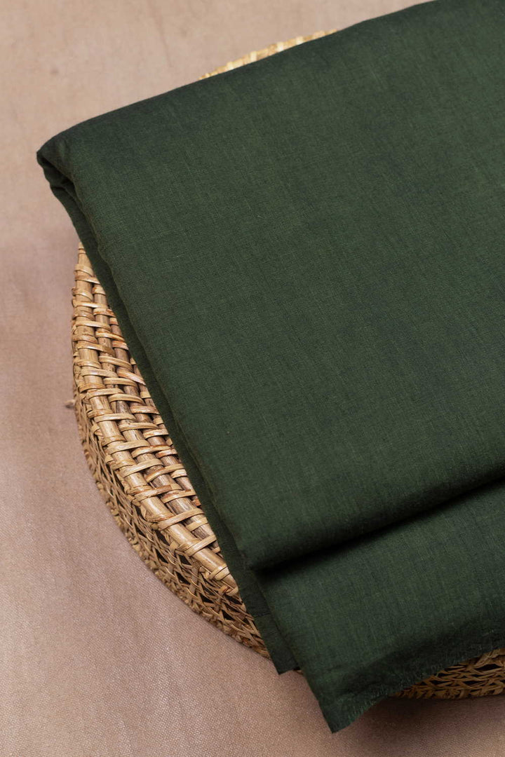 Avocado Green Handwoven Mul Cotton Fabric