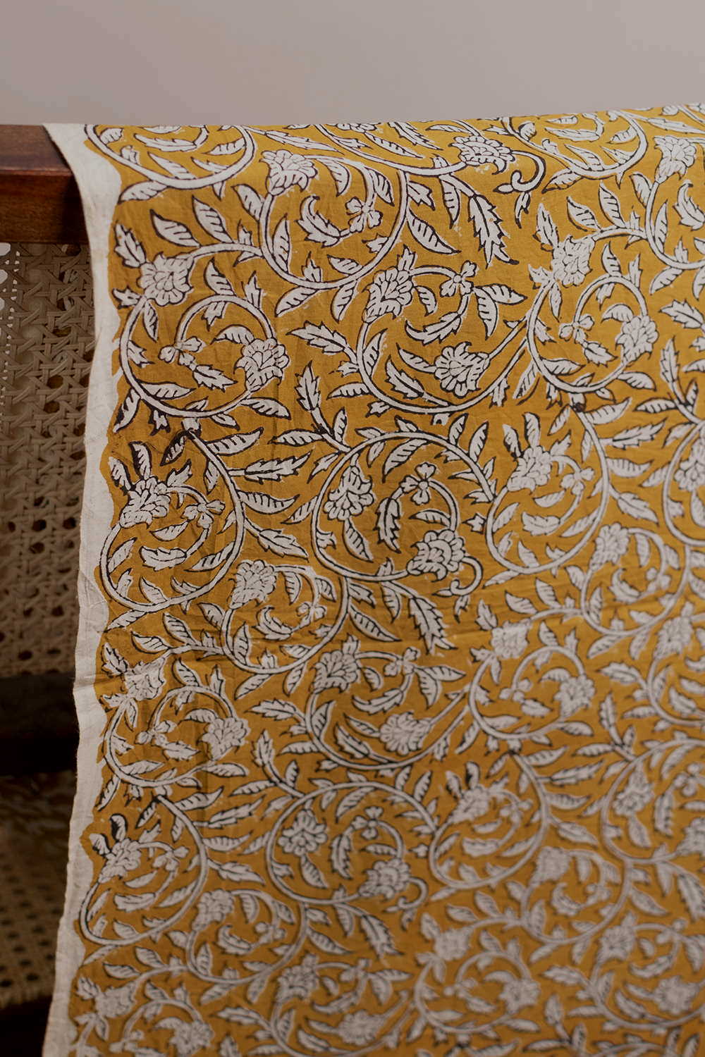 Yellow Garden Bagru Cotton Fabric