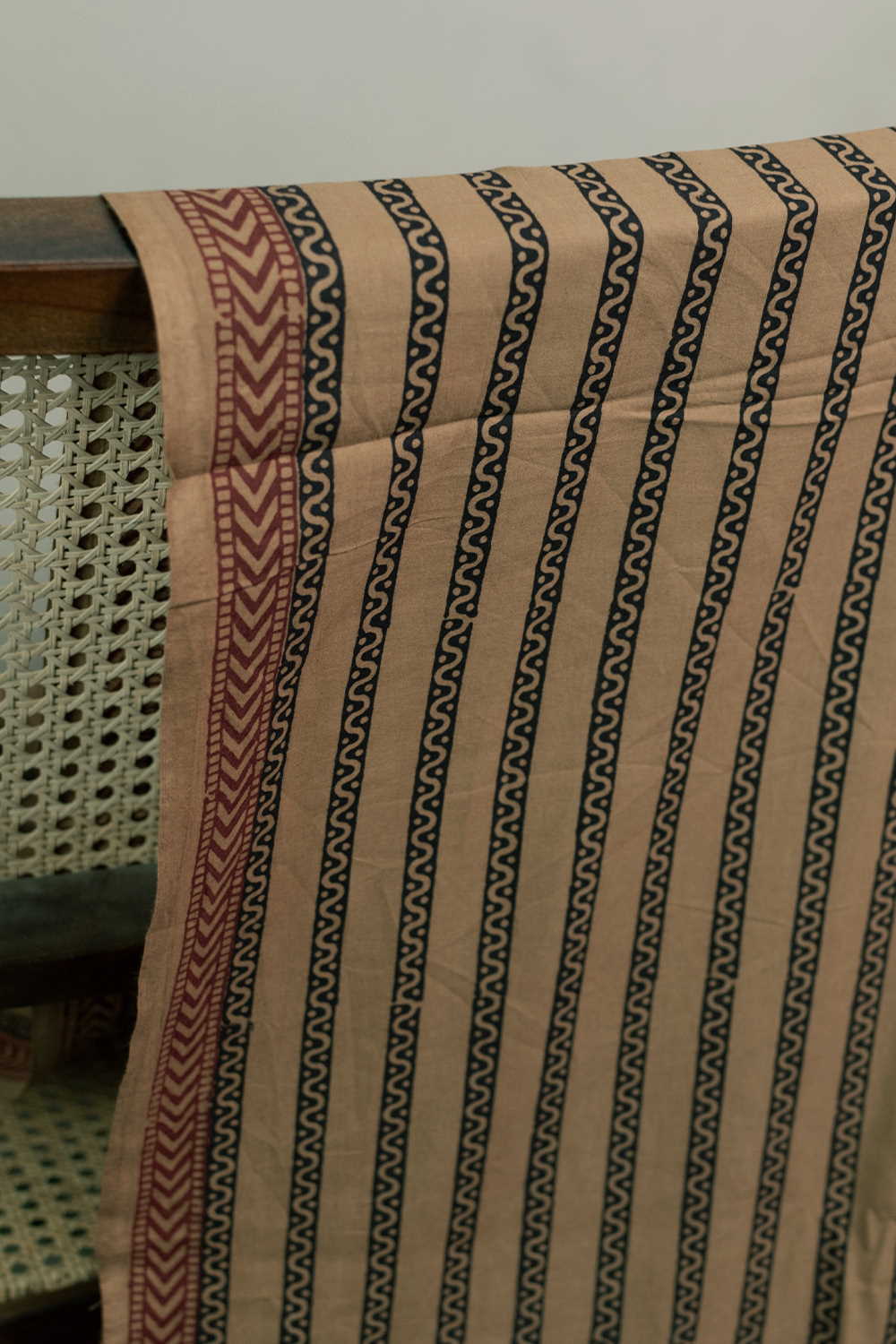 Dark Beige Bagh Cotton Fabric - 1m