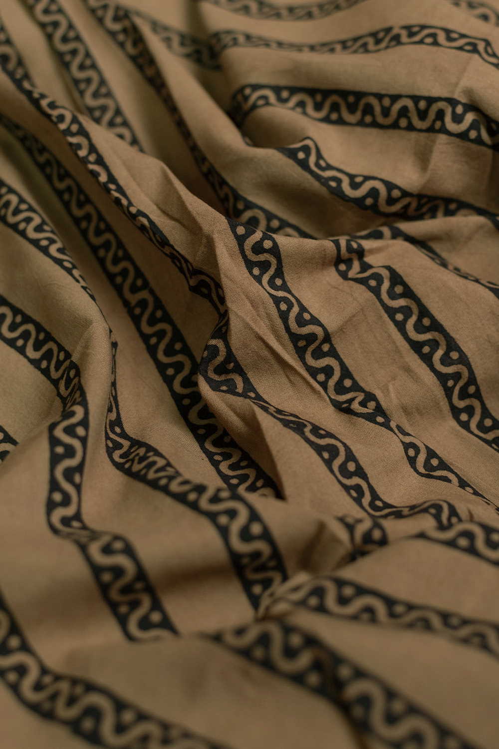 Dark Beige Bagh Cotton Fabric - 1m