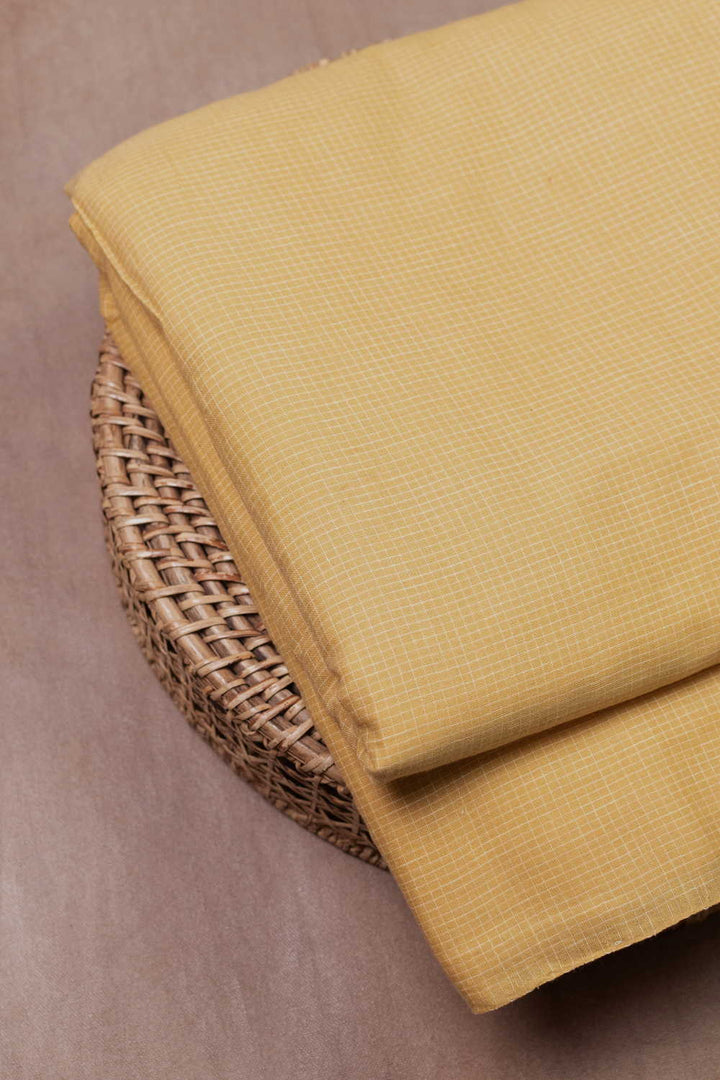 Checks - Yellow Handwoven Cotton Fabric