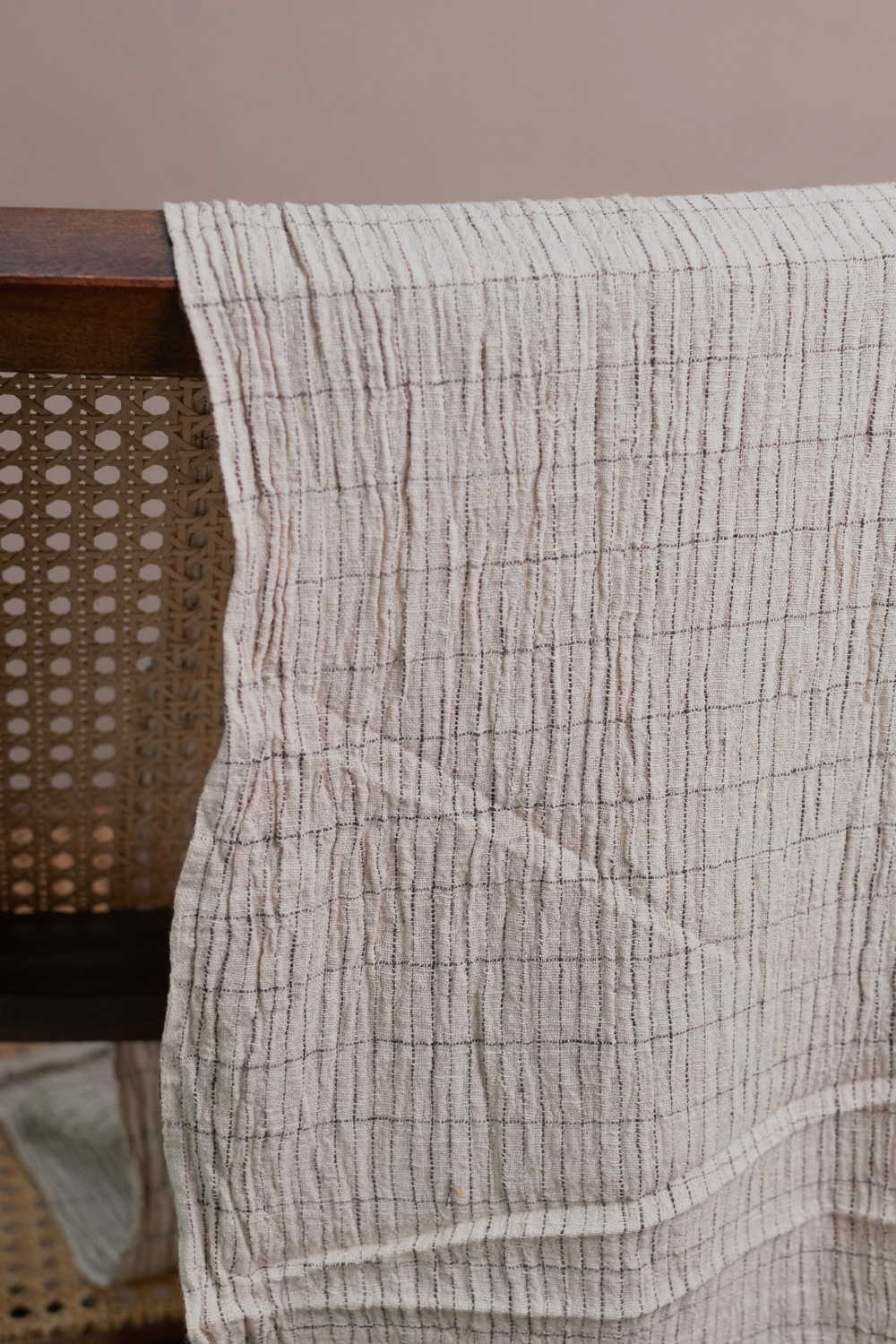 Cream with Checks Kala cotton Cotton Fabric