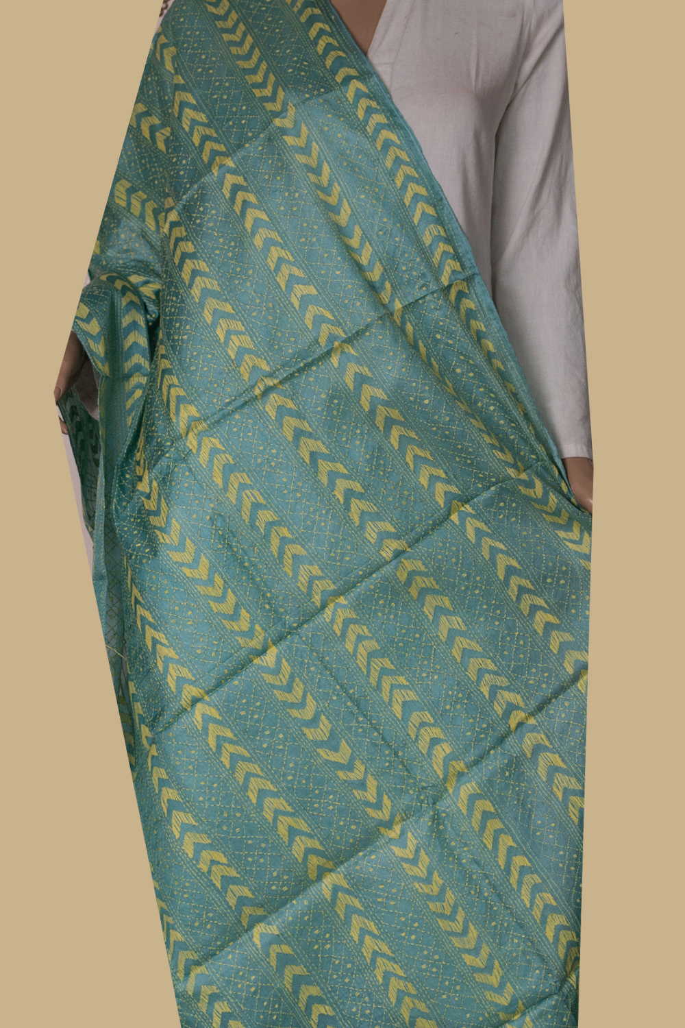 Kantha Silk Dupatta - Matkatus
