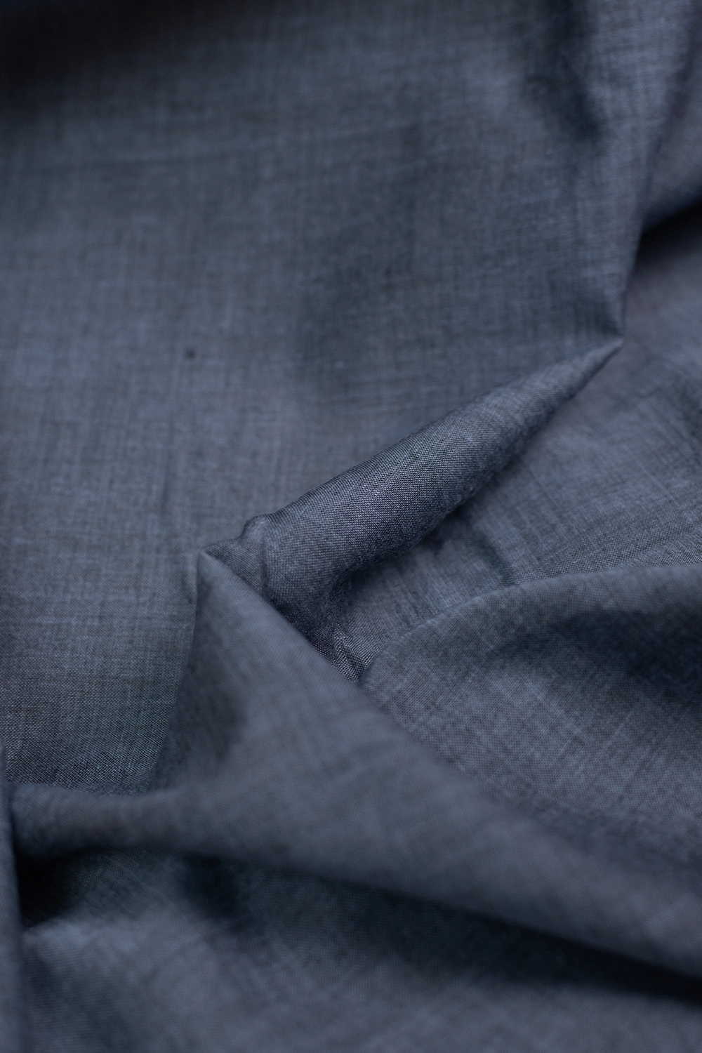 Greyish Blue Handwoven Mul Cotton Fabric