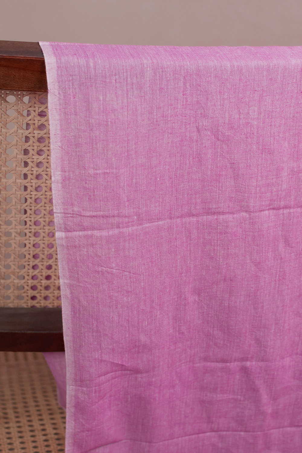 Thulian Pink Handwoven Mul Cotton Fabric