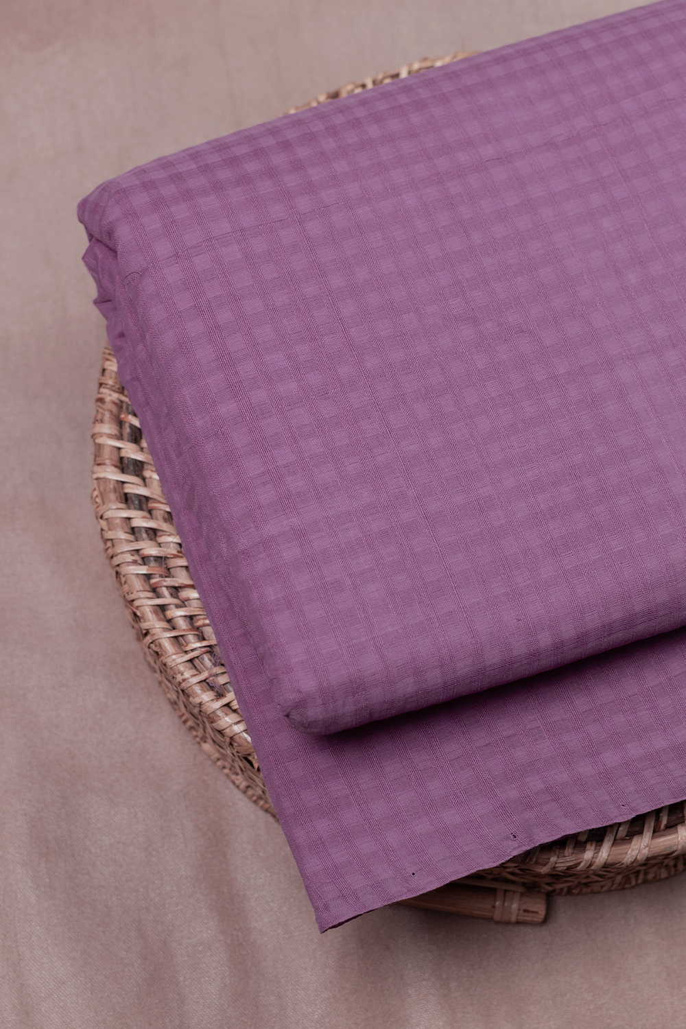 Mauve Onion Pink Mangalagiri Boddu Checks Fabric
