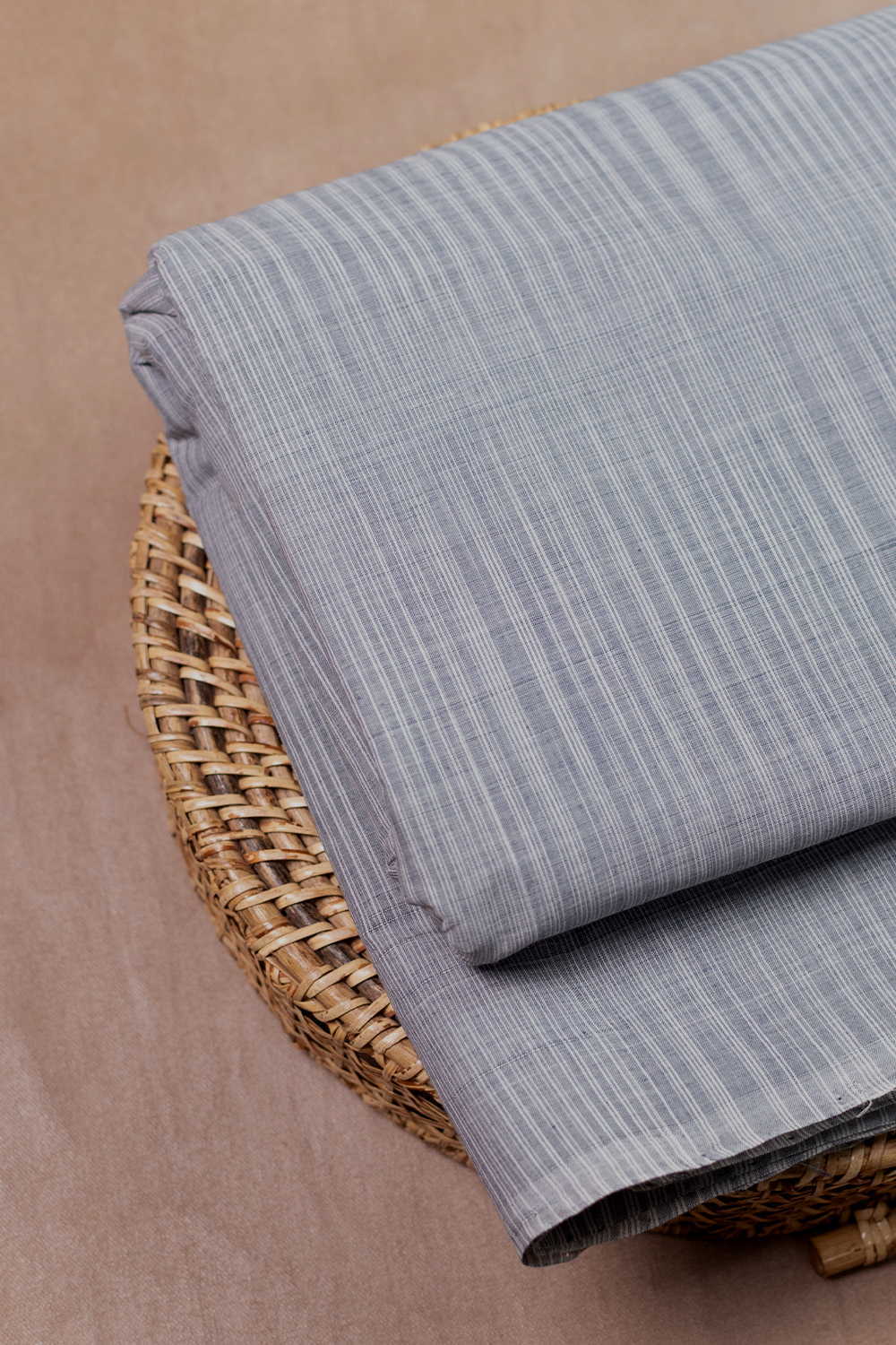 Grey Handspun Handwoven Cotton Fabric